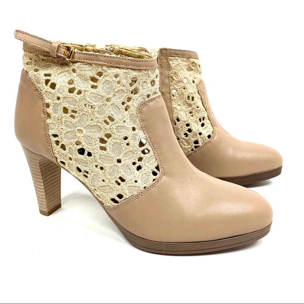 Leather Tan Ankle Booties